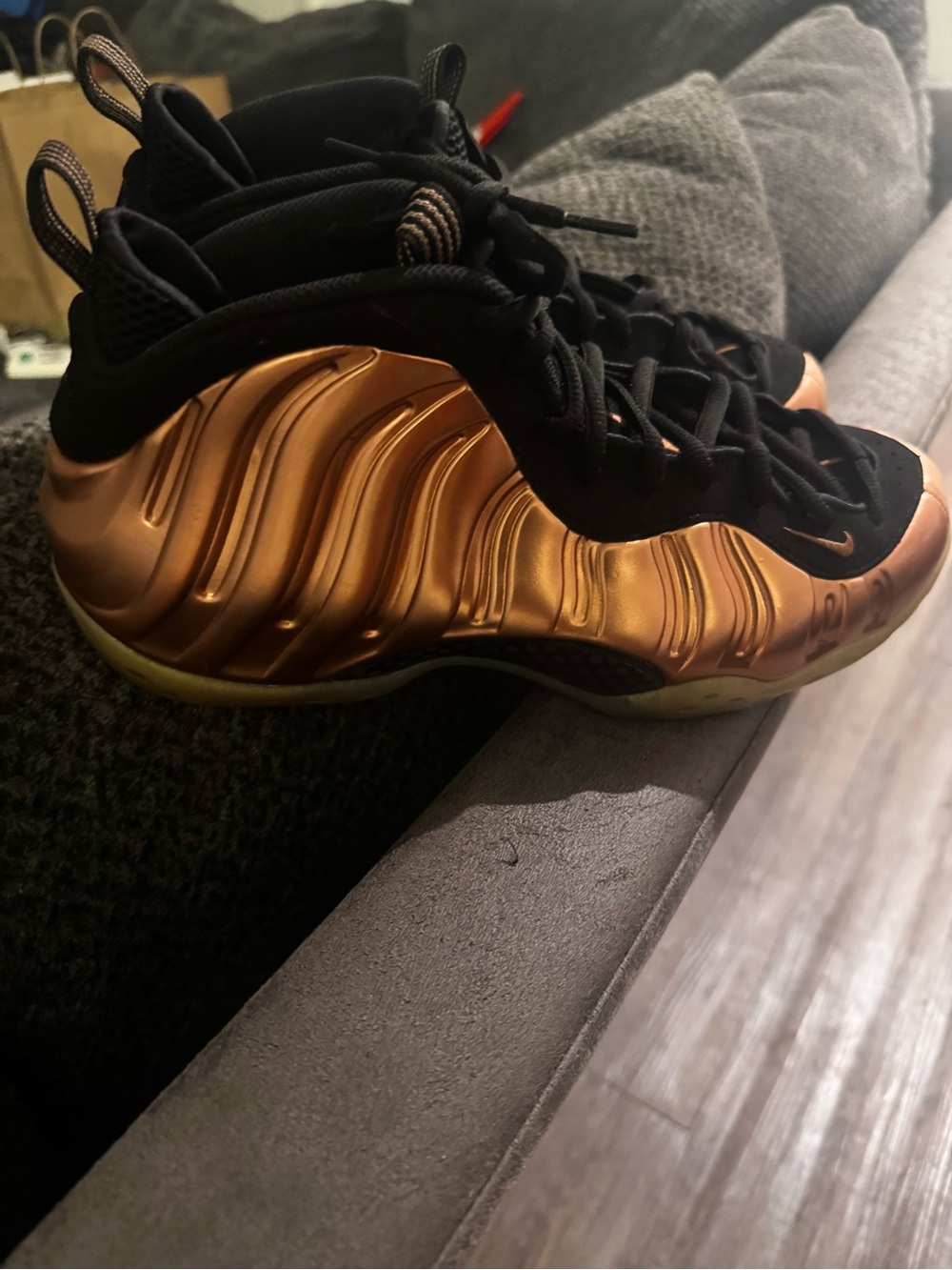 Nike Men's Metallic Copper Foamposite Sneakers - Black/Copper